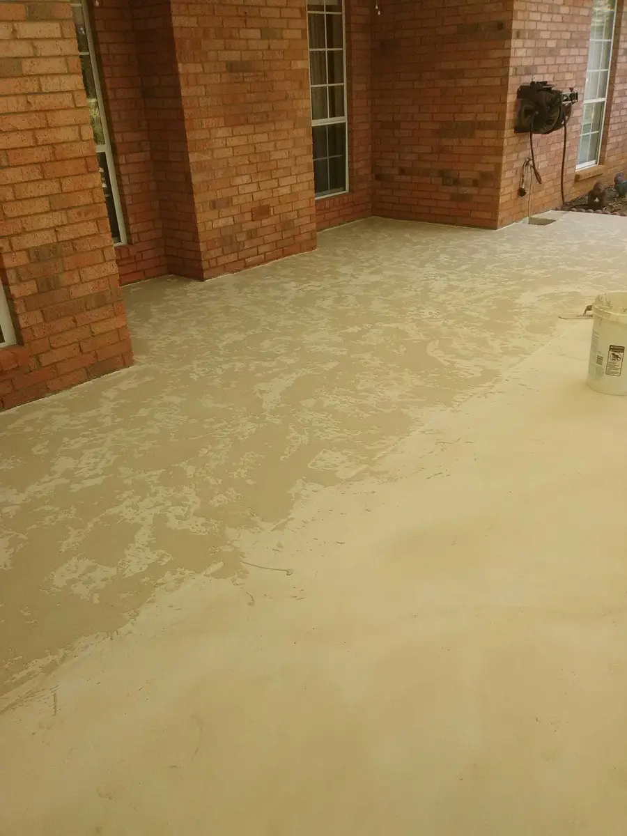Patio before decorative surface finishing